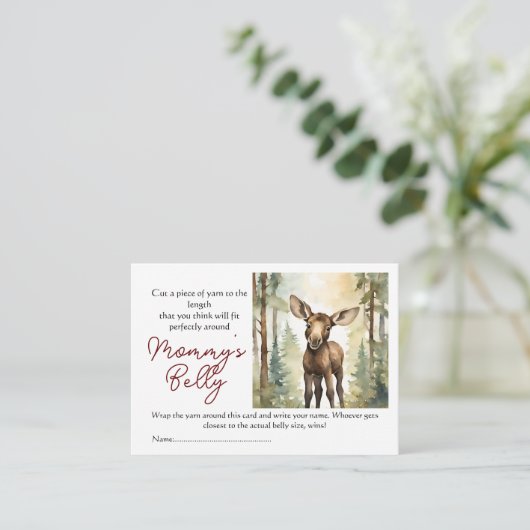 Moose Guess Mama's Belly Size Baby Bump Game Informatiekaartje (Staand voorkant)