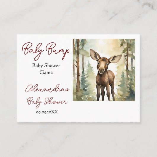 Moose Guess Mama's Belly Size Baby Bump Game Informatiekaartje (Achterkant)