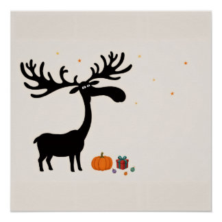 Moose Halloween Poster