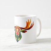 Moose Head Geometrische kunst Wit T-shirt Koffiemok (Voorkant rechts)