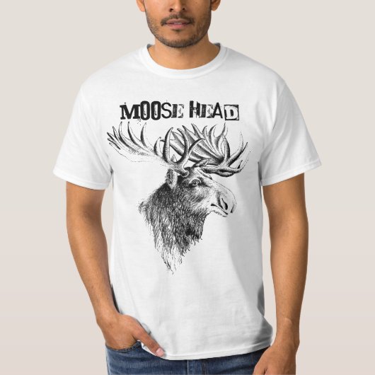 Moose Head Humor Fun T - Shirt (Voorkant)