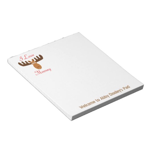 Moose Head_I Love Lucy_personalized Notitieblok (Schuin)