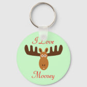 Moose Head_I Love Moosey Sleutelhanger (Voorkant)