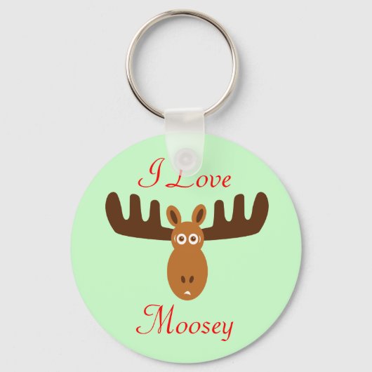 Moose Head_I Love Moosey Sleutelhanger (Voorkant)