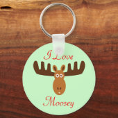 Moose Head_I Love Moosey Sleutelhanger (Voorkant)