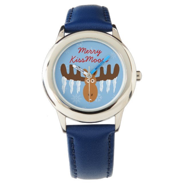 Moose Head_Icicle Antlers_Merry KissMoose Horloge (Voorkant)