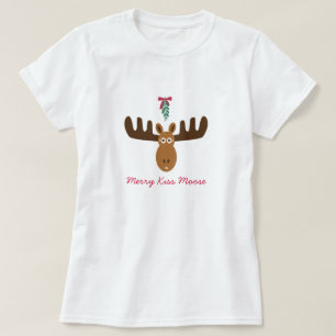 Moose Head_Mooseltoe_Merry Kiss Moose T-shirt
