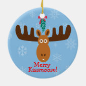 Moose Head_Mooseltoe_Merry Kissmoose! Keramisch Ornament (Achterkant)