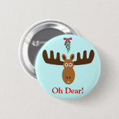 Moose Head_Mooseltoe_Oh Beste vakantieknooppen Ronde Button 5,7 Cm (Voorkant /achterkant)