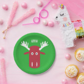 Moose Head Pop Art aangepast monogram papier bord (Feest)