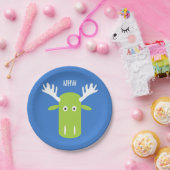 Moose Head Pop Art aangepast monogram papier bord (Feest)