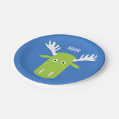 Moose Head Pop Art aangepast monogram papier bord (Gekanteld)