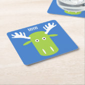 Moose Head Pop Art aangepast monogram papier onder Kartonnen Onderzetters (Schuin)