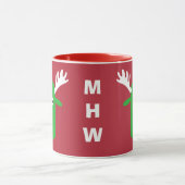 Moose Head Pop Art aangepaste monogram mokken (Midden)