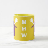 Moose Head Pop Art aangepaste monogram mokken (Midden)