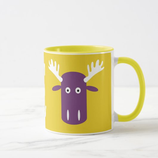 Moose Head Pop Art aangepaste monogram mokken (Rechts)