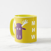 Moose Head Pop Art aangepaste monogram mokken (Voorkant links)