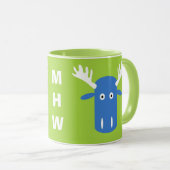 Moose Head Pop Art aangepaste monogram mokken (Voorkant rechts)