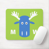 Moose Head Pop Art aangepaste monogram mousepad Muismat (Met muis)