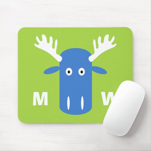 Moose Head Pop Art aangepaste monogram mousepad Muismat (Met muis)