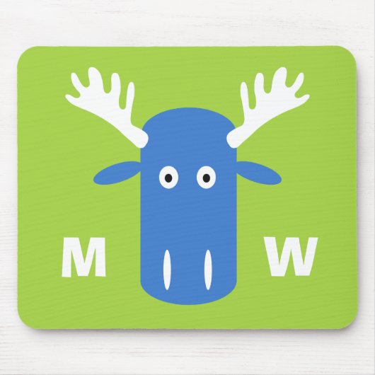 Moose Head Pop Art aangepaste monogram mousepad Muismat (Voorkant)