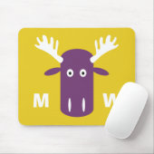 Moose Head Pop Art aangepaste monogram mousepad Muismat (Met muis)