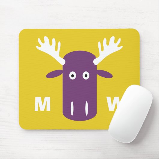 Moose Head Pop Art aangepaste monogram mousepad Muismat (Met muis)
