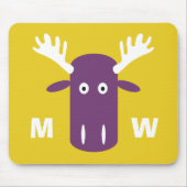 Moose Head Pop Art aangepaste monogram mousepad Muismat (Voorkant)