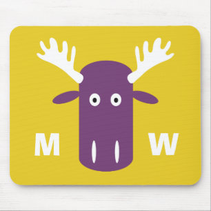Moose Head Pop Art aangepaste monogram mousepad Muismat