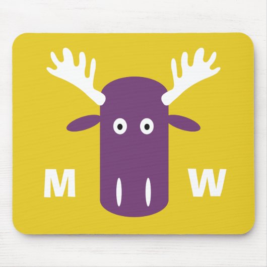 Moose Head Pop Art aangepaste monogram mousepad Muismat (Voorkant)