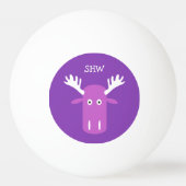 Moose Head Pop Art aangepaste monogram pingpongbal (Voorkant)