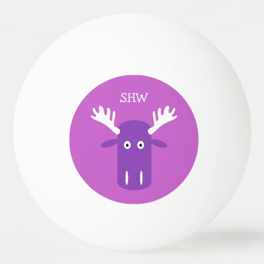 Moose Head Pop Art aangepaste monogram pingpongbal (Achterkant)