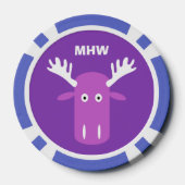 Moose Head Pop Art aangepaste monogram poker chips (Achterkant)