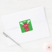 Moose Head Pop Art aangepaste monogram stickers (Envelop)