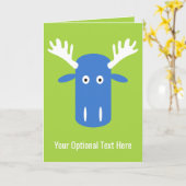 Moose Head Pop Art aangepaste wenskaart Kaart (Gele Bloem)