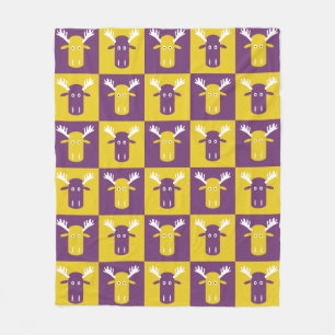 Moose Head Pop Art fleece dekens