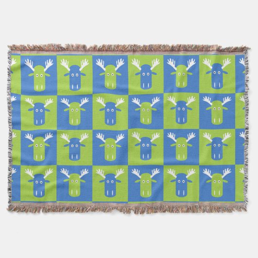 Moose Head Pop Art gooit dekens Deken (Voorkant)