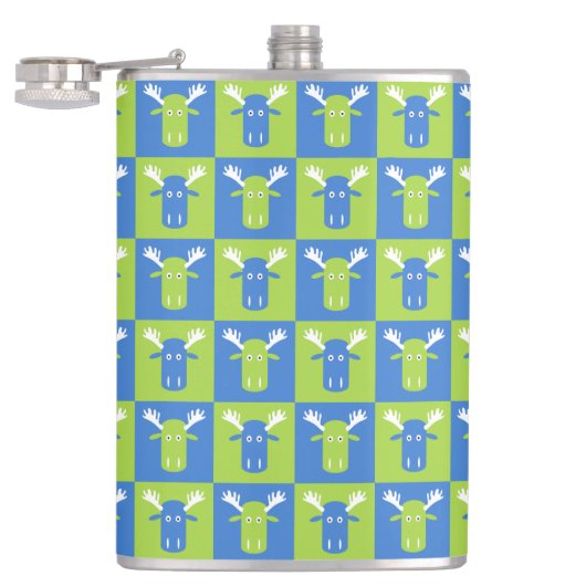 Moose Head Pop Art-kolven Heupfles (Geopend)