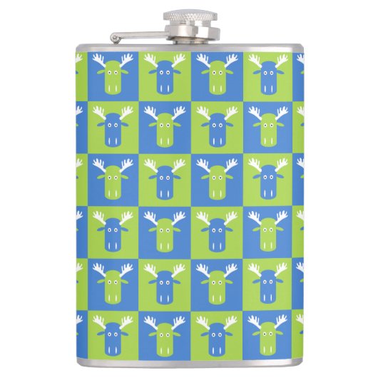 Moose Head Pop Art-kolven Heupfles (Voorkant)