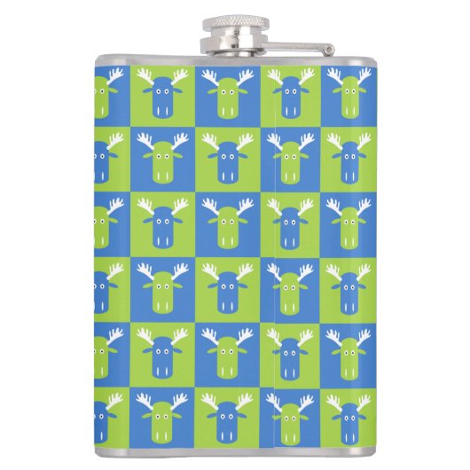 Moose Head Pop Art-kolven Heupfles (Achterkant)