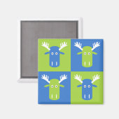 Moose Head Pop Art magnet (Voorkant / Achterkant)