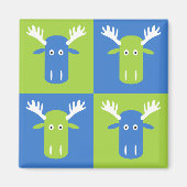 Moose Head Pop Art magnet (Voorkant)