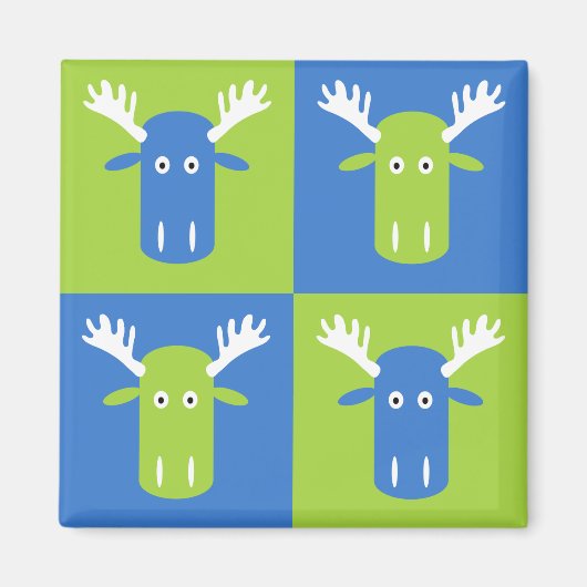 Moose Head Pop Art magnet (Voorkant)