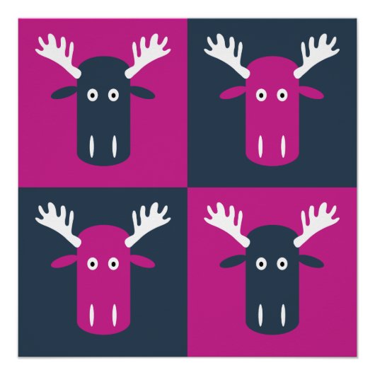 Moose Head Pop Art poster (Voorkant)