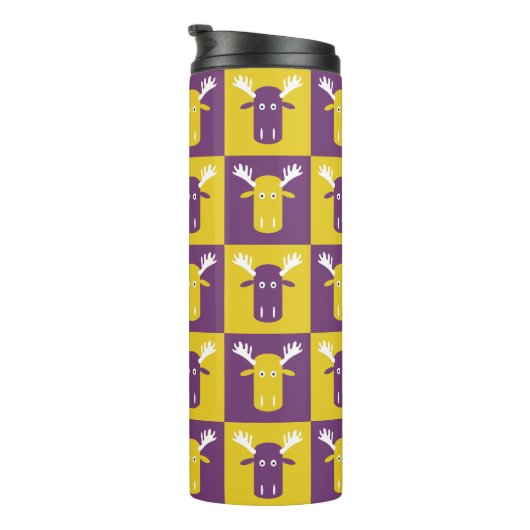 Moose Head Pop Art tumbler Thermosbeker (Geroteerd rechts)