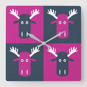 Moose Head Pop Art Wall klok