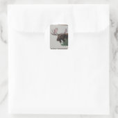 Moose Head Portret Ronde Sticker (Tas)