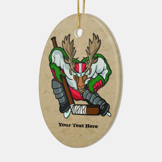 Moose Hockey Keramisch Ornament (Links)