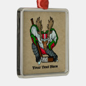 Moose Hockey Metalen Ornament (Rechts)