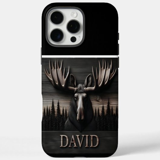 Moose hoofd snijwerk met naam Case-Mate iPhone case (Achterkant)
